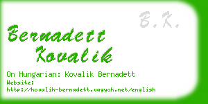 bernadett kovalik business card